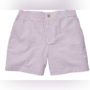NWOT Women's Southern Proper Seersucker Short in Red, White and Blue Size L